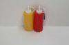 Red / Yellow 11.5oz Mustard Ketchup Dispensers , Kitchen Products