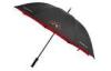 Fabric Windproof Golf Umbrella , Balck / Red Two Layers For Women