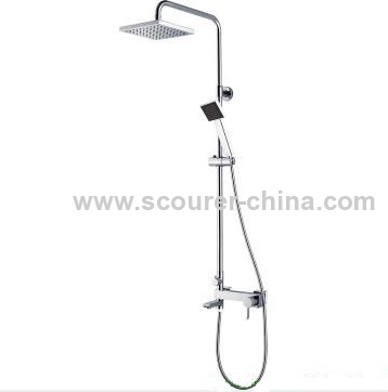 Wall Mounted Exposed Shower Faucet with Shower Kit with brass body