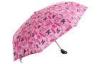 21 Inch Lady Automatic Folding Umbrella , Pink Custom Printed Umbrella