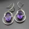 925 silver jewelry,amethyst cubic zircon earrings