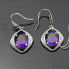 white gold plated sterling silver with amethyst cubic zircon earrings
