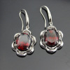 fashion silver jewelry,925 silver garnet cubic zircon earrings