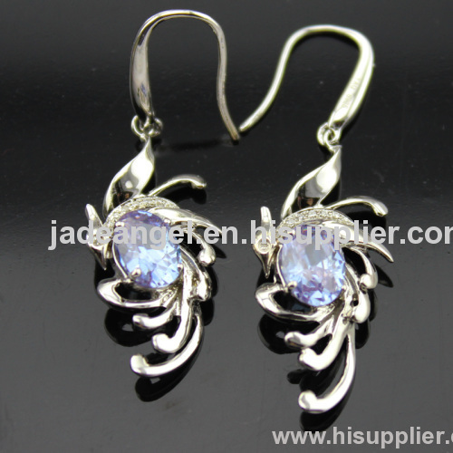 925 silver earring ,lavender cubic zircon Jewelry ,gemstone errings