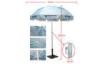 140 Inch Sun Beach Umbrella / Professional All Over Cloudy Printing