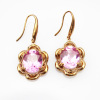 18K Rose Gold Jewelry Sterling Silver with Rose Cubic Zircon Earrings