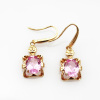 18K Rose Gold Jewelry 925 Silver Earring with Pink Cubic Zircon