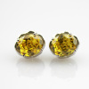 silver stud earrings,925 sterling silver yellow cubic zircon earrings