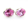 925 Sterling Silver Pink Cubic Zircon Stud Earrings