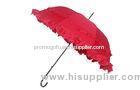 46 Inch Arc Wedding Parasol Umbrellas , Red Straight Automatic Open