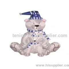 6 Foot Inflatable Polar Bears with Blue Scarfs