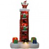 7 Foot Animated Inflatable Santa Claus Climbing & Popping Out of Chimney