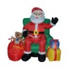 5 Foot Musical Animated Inflatable Santa Claus in Green Sofa