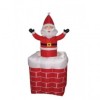 6 Foot Animated Inflatable Santa Claus Popping Out of Chimney