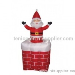 6 Foot Animated Inflatable Santa Claus Popping Out of Chimney