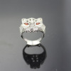 fashion 925 sterling silver jewelry.silver pave clear cubic zircon leopard hear ring