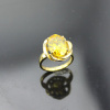 18k Yellow Gold Plated Silver Jewelry ,Yellow Cubic Zircon 925 Silver Ring
