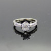 925 Sterling Silver Clear Cubic Zircon Engagement Ring