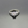 Fashion 925 Silver Ring Clear Cubic Zircon Diamonds Engagement Ring