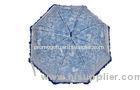 46 Inch Arc PVC Clear Dome Umbrella / Blue Windproof For Corporate