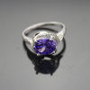925 Sterling Silver Amethyst Cubic Zircon Ring ,Gemstone Silver Jewelry