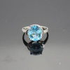 Fine Blue Topaz Cubic Zricon 925 Silver Ring Jewelry