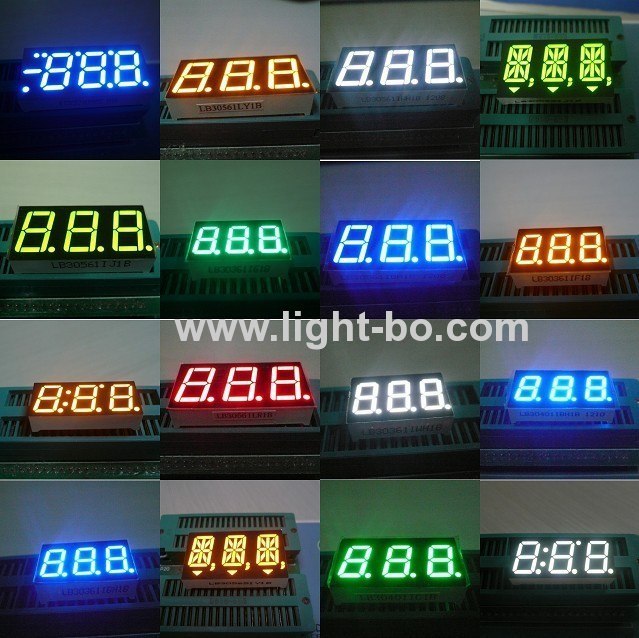 Triple-Digit 7-Segment LED Displays package dimensions,circuit diagram,pin out