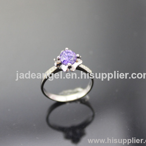 925 Sterling Silver Created Amethyst Ring Gemstone Jewelry