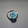 Solid 925 Silver Blue Topaz Ring 925 Silver Jewelry