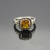 Designer Silver Jewelry ,925 Silver Citrine Cubic Zircon Ring