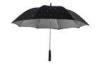 Unique Black LED Light Umbrella , Strong Windproof Rubber Handle