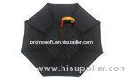 Vented Canopy Black Long Handle Umbrella With Metal Rib For Old Men