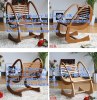 Red oak rocking chair leisure, wooden living room furniture, wooden bedroom furniture, wooden outdoor furniture