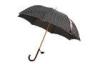 23&quot; Fashion Rain Black Umbrellas / Wooden Handle Straight Hand Tied Rope