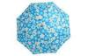 46 Inch Blue Heat Transfer Umbrella , PU Handle Custom Printed Umbrella
