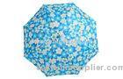 46 Inch Blue Heat Transfer Umbrella , PU Handle Custom Printed Umbrella