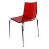 Red Solid Restaurant Plastic Chairs With Chrome Finished Steel Frame