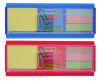 Promotional plastic box with sticky notes,clips and ruler