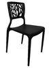 PP Cutout Plastic Dining Chairs , Black Armless Plastic Chair