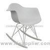 Rocking Leisure Eames Plastic Chairs White , ABS + Steel + Wood