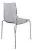 Clear Backrest Polycarbonate Chair , Chrome Finished Steel Frame