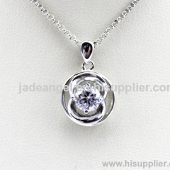 fashion silver cubic zircon diamond pendant,fine jewelry