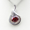 925 Sterling Silver Pendant with Created Garnet and Cubic Zircon Jewelry