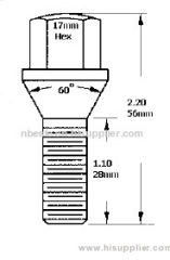 lug bolts , conical seat lug bolts