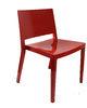 Square Backrest Armless PP ABS Chair Red For Living Room / Restaurant