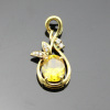 18K Yellow Gold Plated 925 Silver Citrine Cubic Zircon Pendant Jewelry