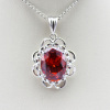 Gemstone Pendant ,925 Sterling Silver Garnet Cubic Zircon Pendant