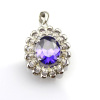 Gemstone Jewelry 925 Silver Created Amethyst Cubic Zircon Pendant