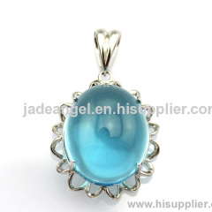925 Silver Jewelry Blue Topaz Cubic Zircon Pendant