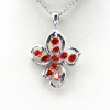 925 Silver Jewelry Created Garnet Cubic Zircon Pendant